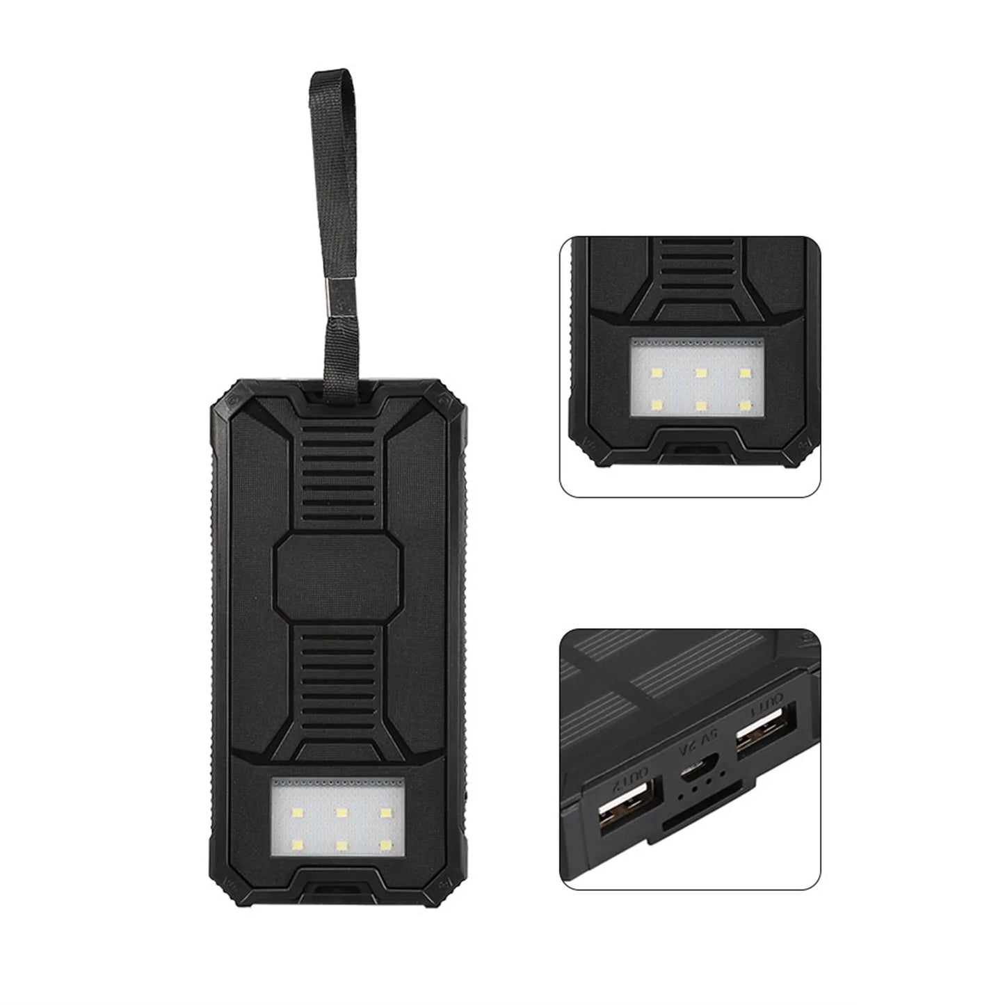 High-Capacity 20,000mAh Solar Power Bank - Eco-Friendly Charger for Outdoor Adventures, Travel, Home & School