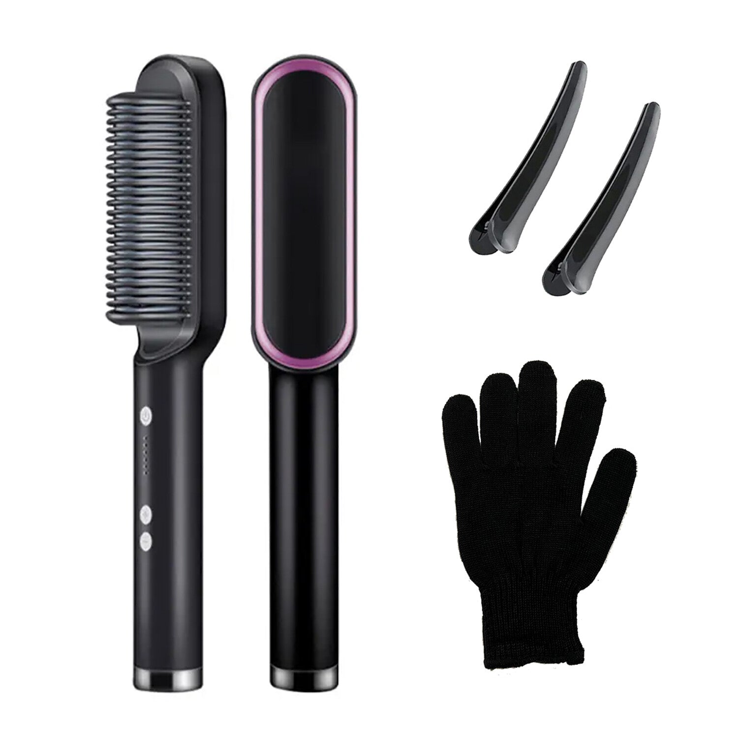 Hair Straightener Comb Matte Black, Hair Straightener Brush Straightening Comb
