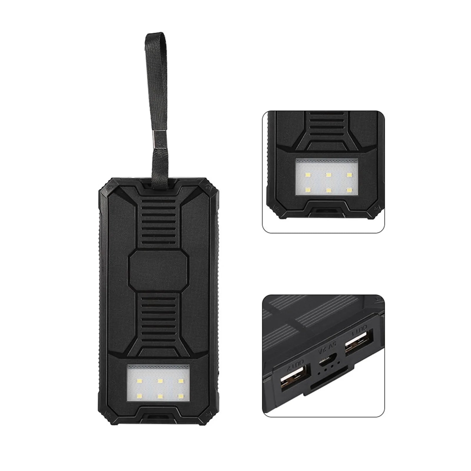 High-Capacity 20,000mAh Solar Power Bank - Eco-Friendly Charger for Outdoor Adventures, Travel, Home & School