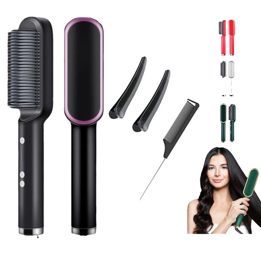 Hair Straightener Comb Matte Black, Hair Straightener Brush Straightening Comb