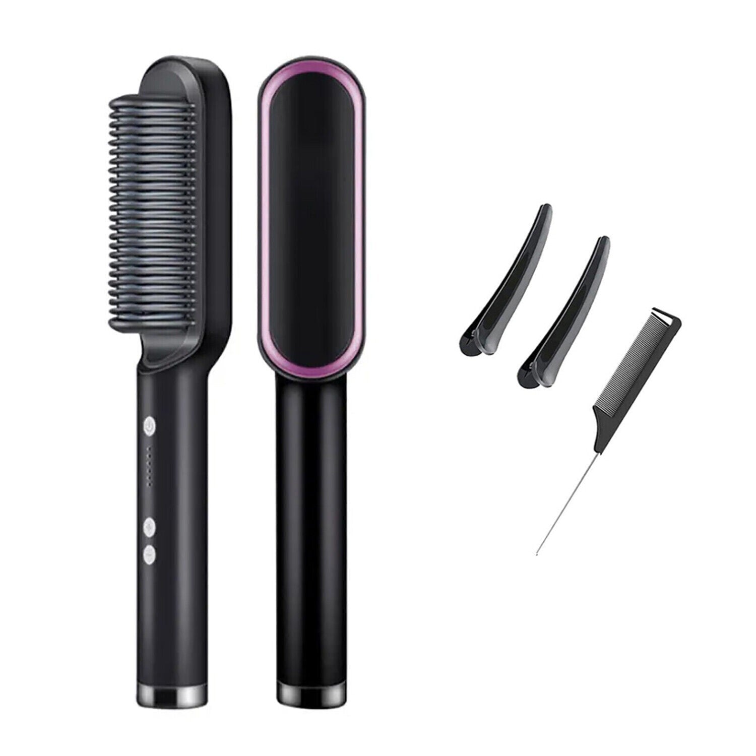 Hair Straightener Comb Matte Black, Hair Straightener Brush Straightening Comb