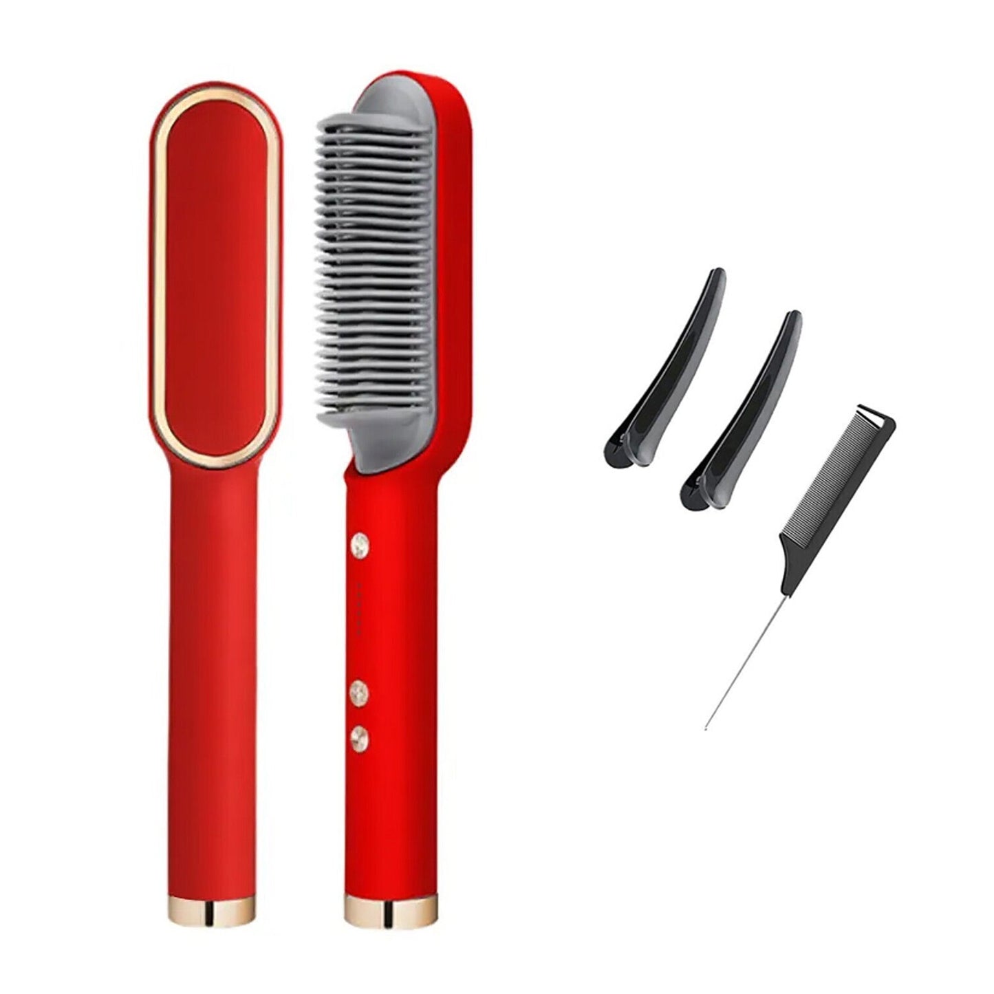 Hair Straightener Comb Matte Black, Hair Straightener Brush Straightening Comb